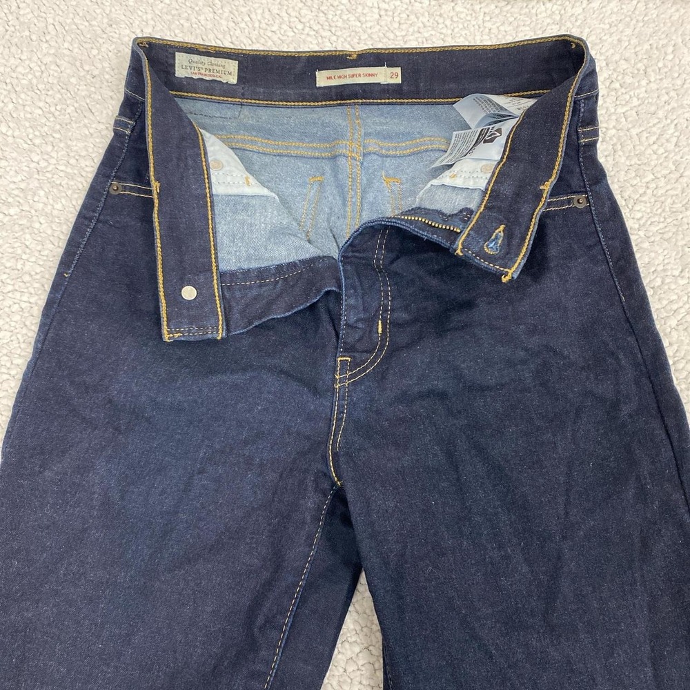 Levis Premium Mile High Super Skinny Jeans Dark Wash 29x30 Denim Pants